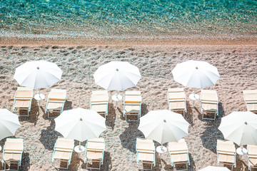 Beautiful beach with clear water in the reserve Gargano
