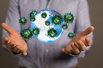 Virus abstract background. protection Genetics  3d