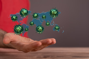Virus abstract background. protection Genetics  3d