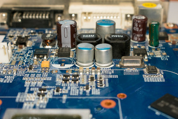 Fototapeta na wymiar close-up of an electronic Board with a processor