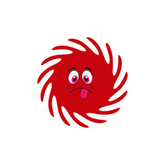 Fantasy bacteria or monster cartoon character flat vector illustration isolated on white background.