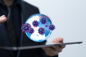 contagious coronavirus pandemic, dangerous virus outbreak 3d.