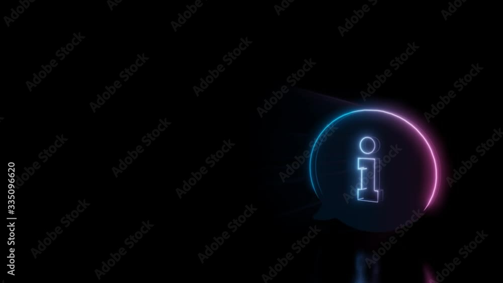 Poster abstract 3d rendering glowing blue purple neon symbol of rounded chat bubbles with information with 