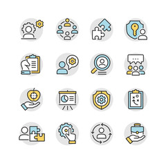 Global business vector icons set
