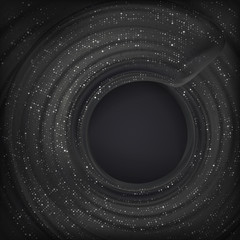 Dark cosmetic background.beauty.fashion.3d.liquid .Shining black paint.Modern poster.Wave Liquid shape with golden glittering dots.Art design for your design project.vector