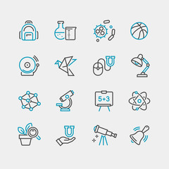 vector icons of school subjects
