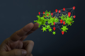 epidemic coronavirus 2019-nCoV, Novel Coronavirus Alert outbreak . Virus Covid 19-NCP. Spread of...