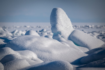 Baikal lake by winter in Siberia