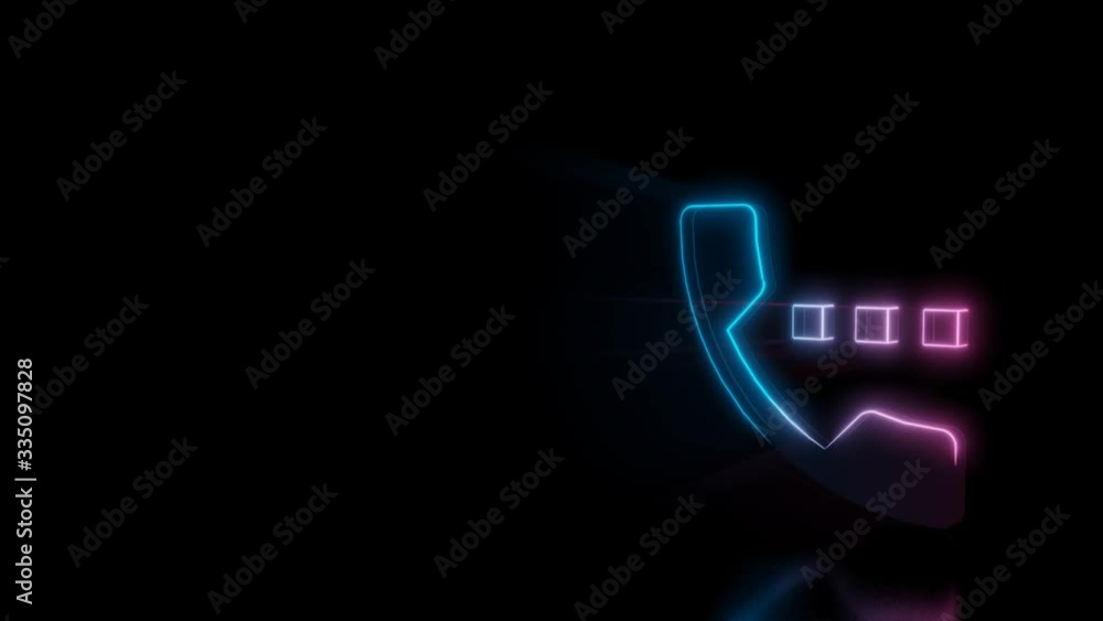 Poster abstract 3d rendering glowing blue purple neon symbol of headphone with signal dots with glowing out