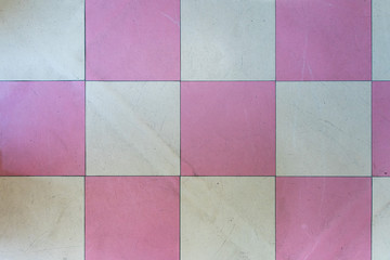 Texture background of linoleum. Old colored flooring