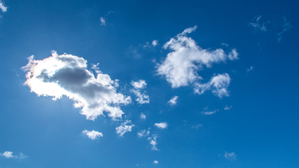 Blue sky with white clouds.on a clear day