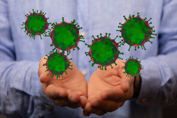 Corona Virus - Microbiology And Virology Concept - 3d protection.
