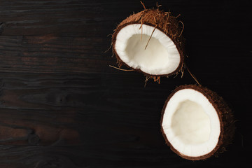 coconut on black table