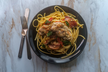 Italian Chicken Bacon Linguine
