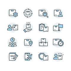  icons set of logistics and transportation
