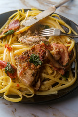 Italian Chicken Bacon Linguine