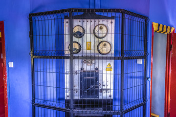 Control panel in one of the two Baltic Sea lighthouses in Rozewie village called Old Lighthosue, Poland