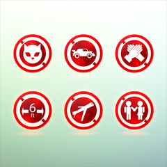 3D set icon warning against virus vector