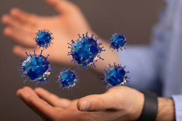 Corona Virus - Microbiology And Virology Concept - 3d protection.