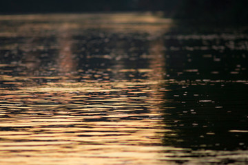 reflections during sunset at Aquidauana River, Pantanal, Brazil