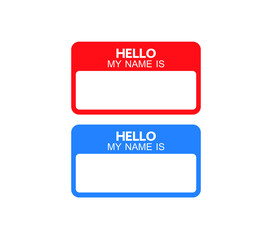 Hello my name is label sticker vector