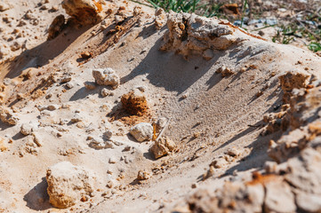 a pile of sand like a dune in the desert