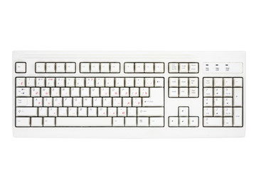 Old keyboard isolated on white background