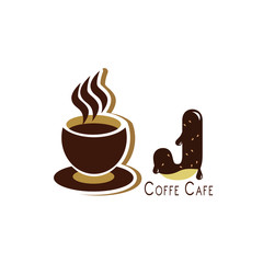 Letter  for Coffee logo design vector template with Vintage Concept style. beverage products for coffee shop, Cafe, Coffee House, Coffee maker, Company and Business.