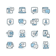 Vector icons set of communication
