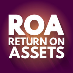 ROA - Return On Assets acronym, business concept background