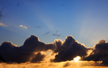 Beautiful sunset . Nature background with colorful sky.