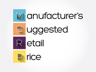 MSRP - Manufacturer's Suggested Retail Price acronym, business concept background