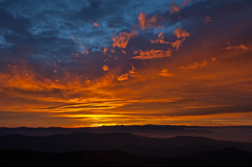 Landscape at dawn, from Clingman's Dome, Great Smoky Mountains National Park, Tennessee, USA