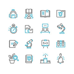 vector icons of school subjects
