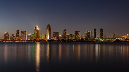 Fototapeta na wymiar San Diego skyline Coronado view in dawn