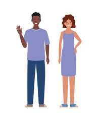 Fototapeta premium Isolated woman and man avatar vector design