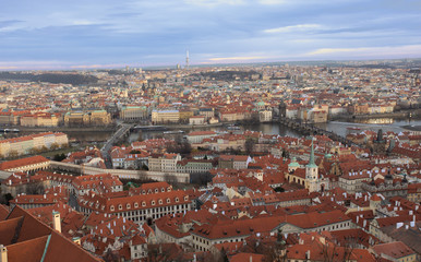 Fototapeta na wymiar Panorama of Prague on a sunny day