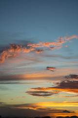 Golden Clouds during sunset with different forms