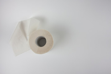New toilet roll on white background
