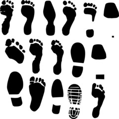 Illustration human footprint boot vector