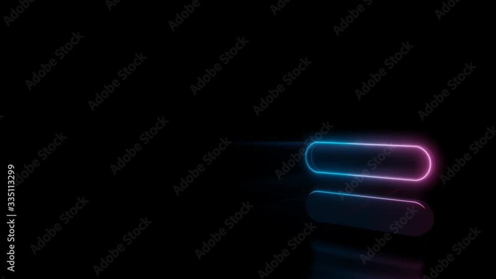 Aufkleber abstract 3d rendering glowing blue purple neon symbol of equal sign bold with glowing outlines with 