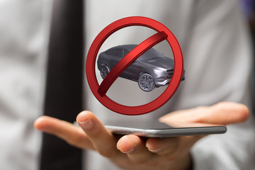 car ban sign symbol 3d