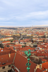 Fototapeta na wymiar Panorama of Prague from Vyshegrad castle in Prague