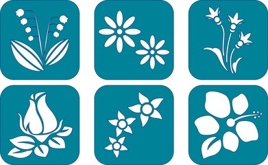 Flowers nail stencil art set