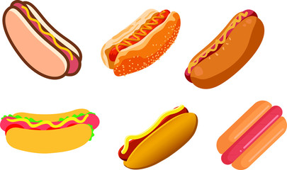 Illustration of hot dog, with white background vector