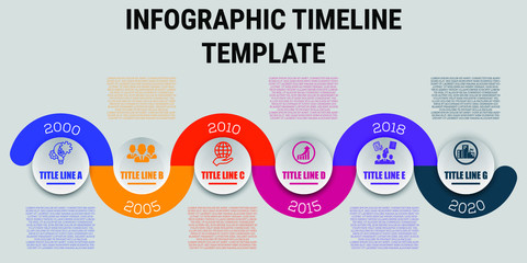 Illustration of Infographic template modern line business  with title,elements, creative,shapes - vector