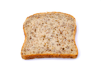 Fresh homemade baked bread and sliced bread isoalted on white background
