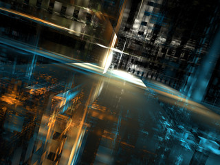 Abstract futuristic street - digitally generated 3d illustration