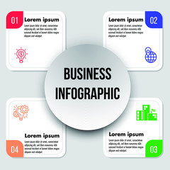Fototapeta premium Illustration of Infographic template modern line business with title,elements, creative,shapes - vector