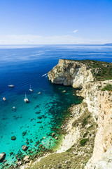 Fototapeta na wymiar The beautiful Sardinan sea near Cagliari, Sardinia